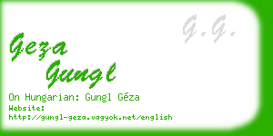 geza gungl business card